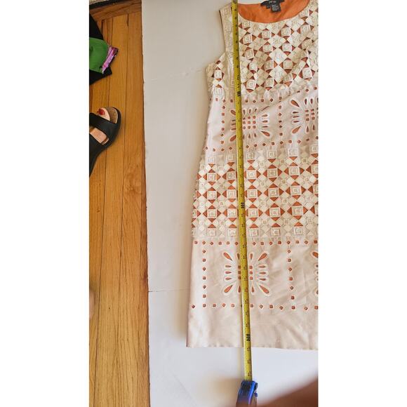 Per Se Carlisle 100% Silk Dress. intricate cut-out pattern embellishments SZ 2 - Picture 12 of 13